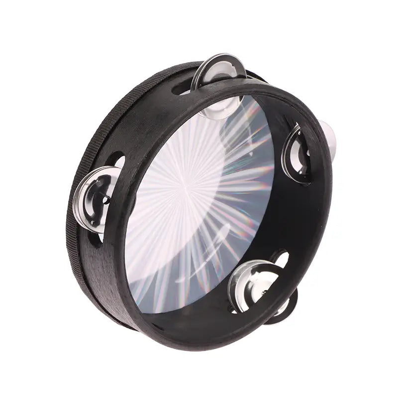 6/8/10 Inch Wooden Radiant Tambourine Handbell Hand Drum With Double Row Jingle Musical Educational Instrument