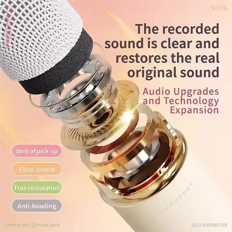 Karaoke Wireless Portable Bluetooth Speaker With Microphone Radio FM Machine Mini Music Sound Box Caixa De Som Small Mp3 Column