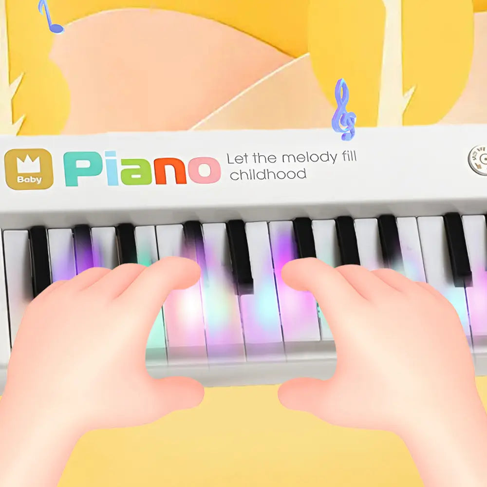 Mini Electronic Keyboard Piano for Kids 24 Keys Toddler Piano Multifunction Musical Educational Instrument Toy with Light