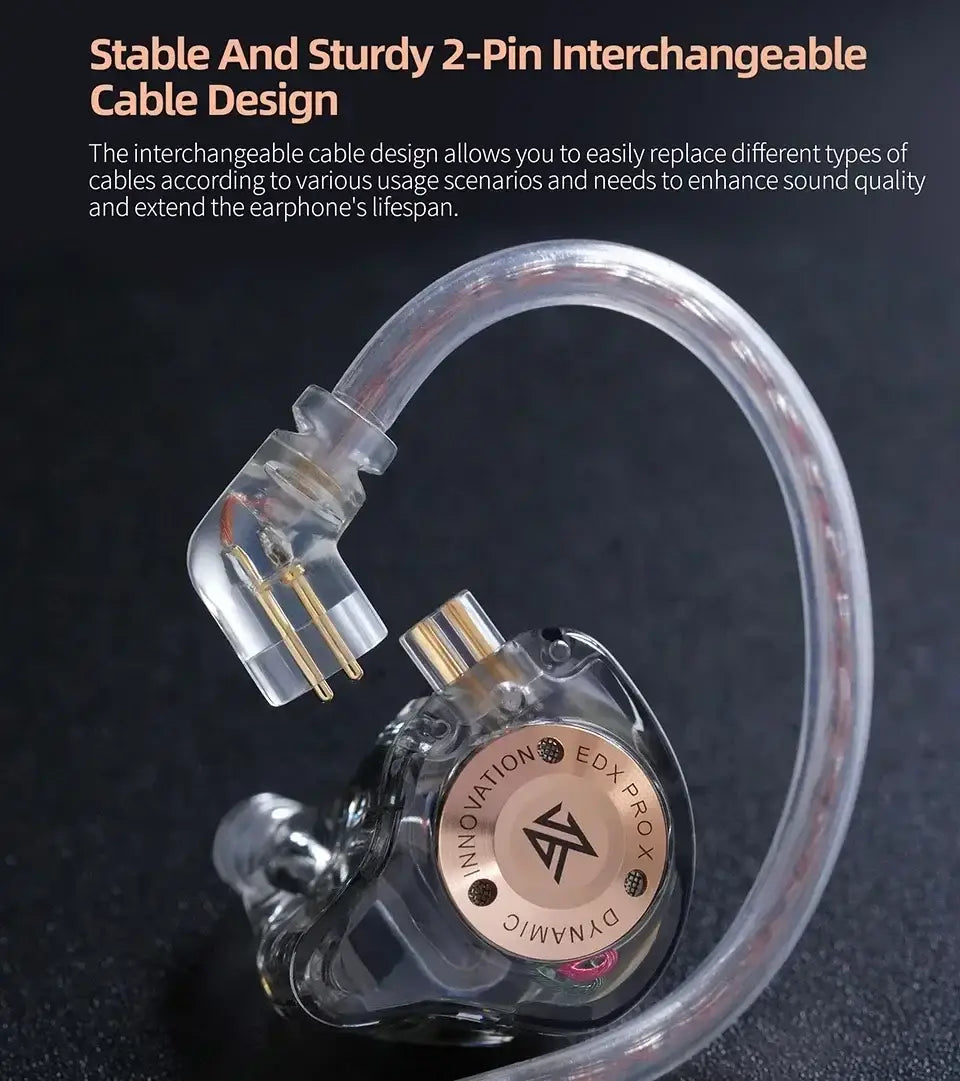 KZ EDX PRO X Dynamic Drive Earphones HIFI Bass Earbud DJ Music Cancelling Sport Headsets 2PIN Cable KZ ZSTX ZSNPRO X ZS10PRO ZVX