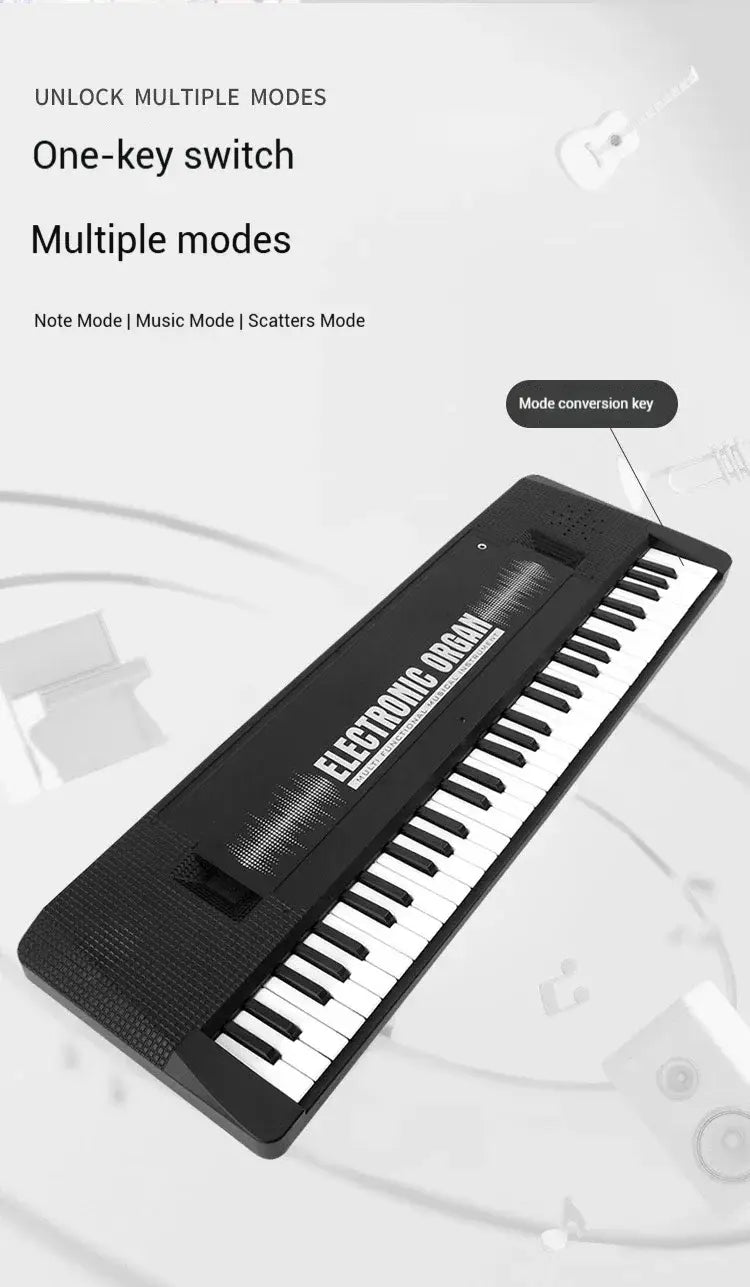 Children’s Electronic Keyboard Piano 37/61 Keys with Microphone Beginner Musical Instrument Educational Toy Gift for Kids