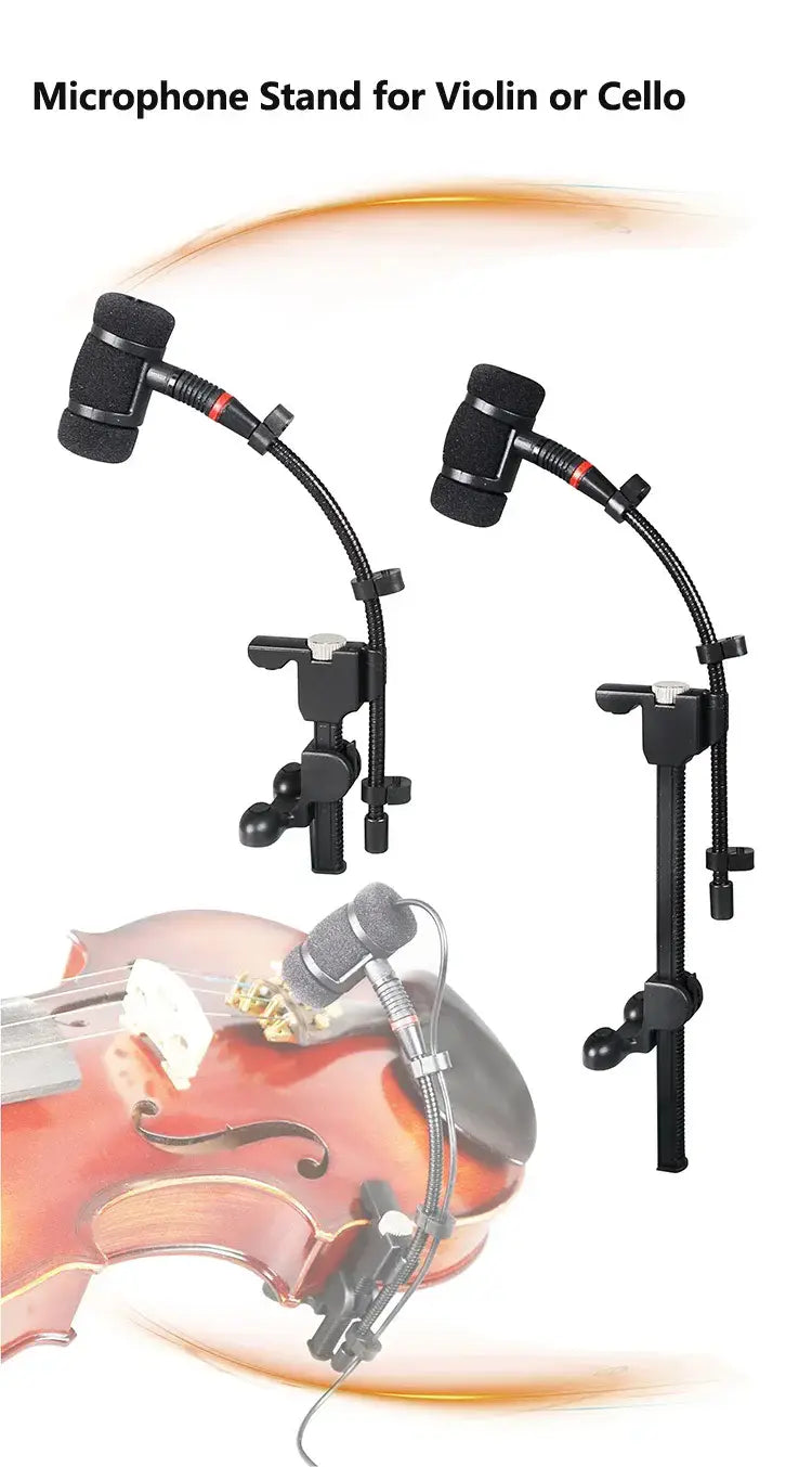 Musical Instrument Microphone Clip Condenser Microphone Universal Holder Clip for Violin Mandolin Cello and Acoustic Guitar