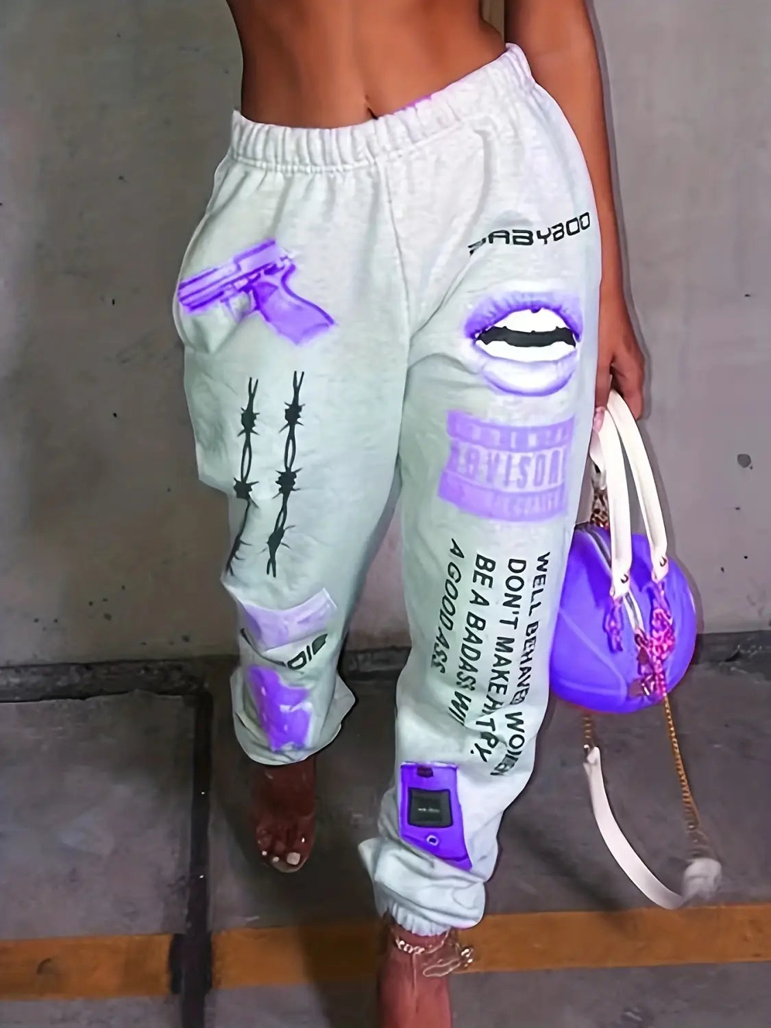 2025 New Summer Hip-hop Graphic Sweatpants Women’s Jogger Trousers Harajuku High Waist Loose Casual Pants Sweatpants Women