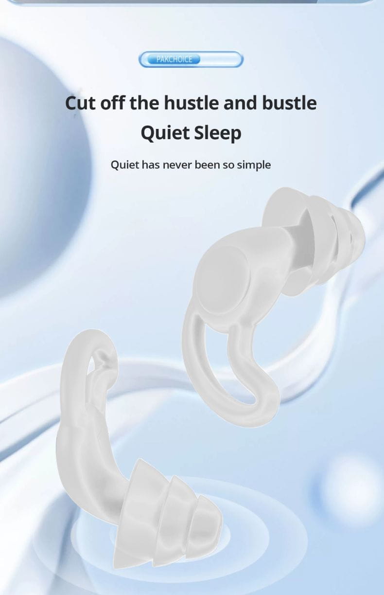 Soundproof Earplugs Three Layer White Silicone Earplugs Waterproof Swimming Earplugs Sleep Noise Reduction