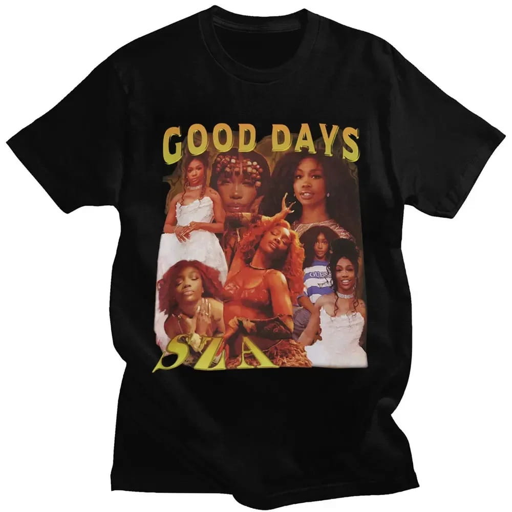 Rapper SZA CTRL X SOS Album Print T Shirt Women Vintage Punk Hip Hop Harajuku Girl’s TShirt Fashion Casual T-Shirt Female Top