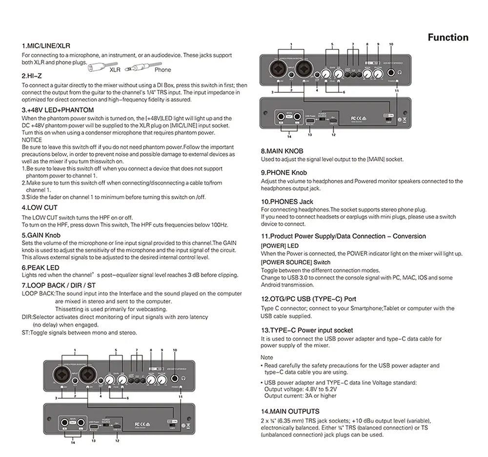 UC22 Audio Interface Sound Card 24-bit/192KHz AD Converter Electric Guitar Live Recording Professional Studio Singing Podcast
