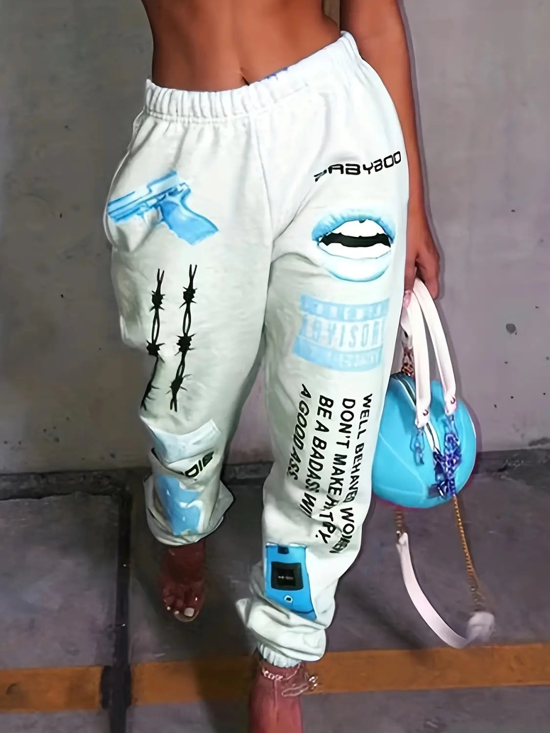 2025 New Summer Hip-hop Graphic Sweatpants Women’s Jogger Trousers Harajuku High Waist Loose Casual Pants Sweatpants Women