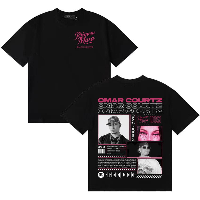 Hip Hop Rapper Omar Courtz Primera Musa ousi Y2K Crewneck T-shirts Mens Womens T Shirts Summer loose Oversized comfort T-shirt