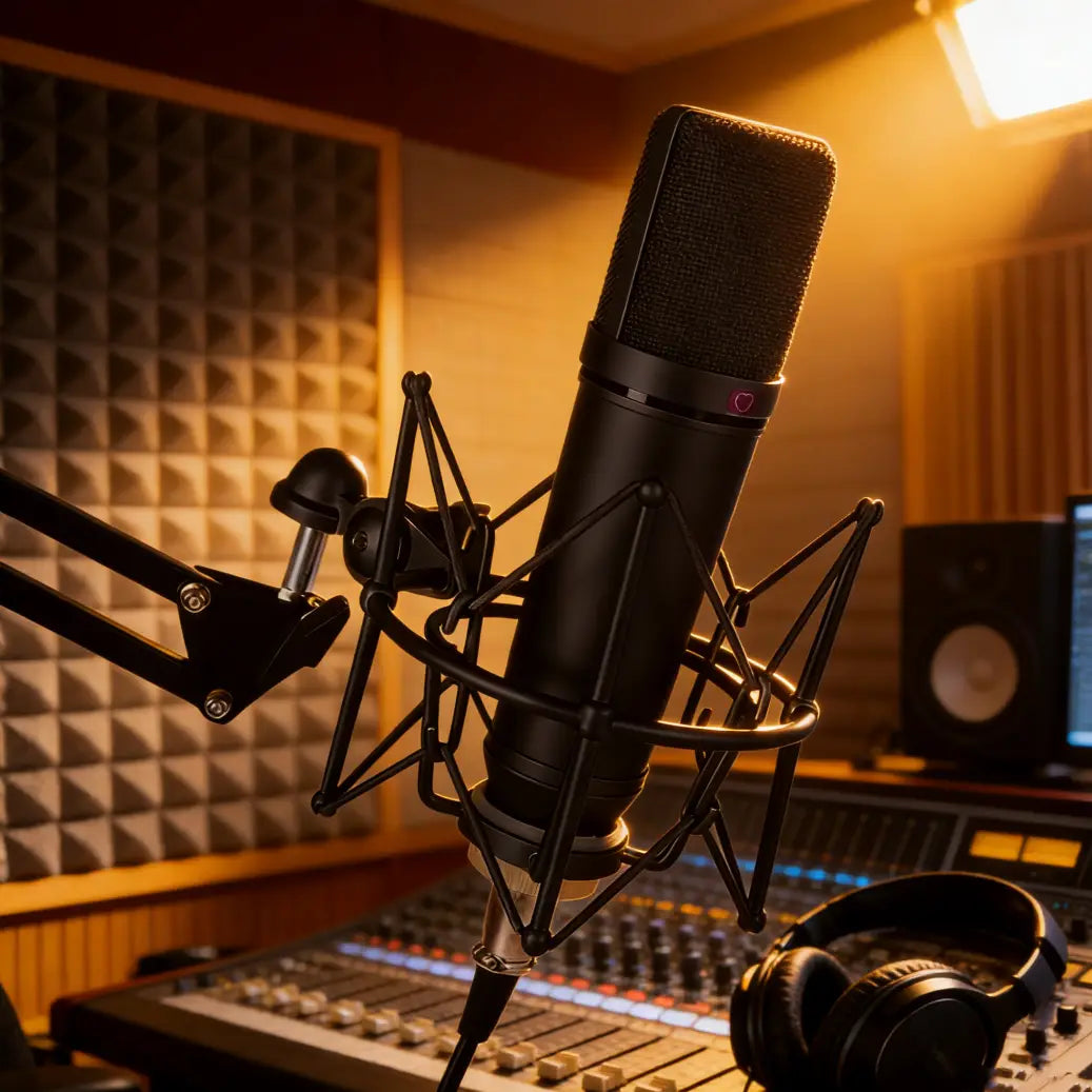 LN-87 Metal Design High Quality Sound Condenser Microphone Studio Professional Recording Mic with Shockproof Holder&XLR Cable