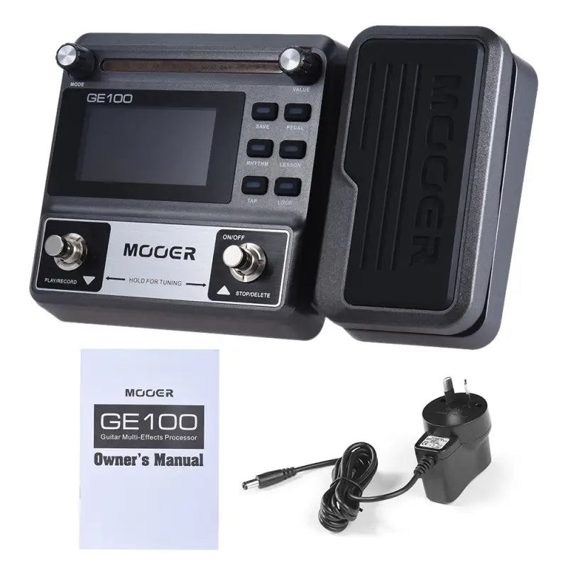 MOOER GE100 Guitar Multi-effects Processor Effect Pedal with Loop Record Tuning Tap Tempo Rhythm Scale & Chord Lesson Function