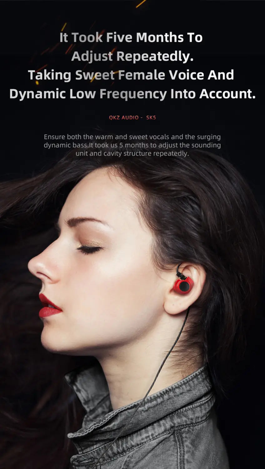 Original QKZ SK5 Wired Earphones In-ear 3.5mm AUX With MIC Noise Reduction HD Call HIFI For Game Music Sports Fashion Design