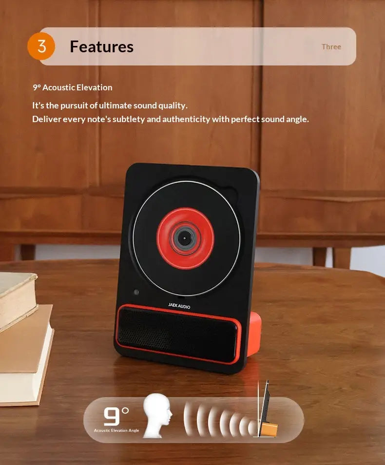 JAEK AUDIO C30 CD Player Wireless Bluetooth Minimalist Music Album Player HiFi Audio All-in-one Machine Phonograph Record Player