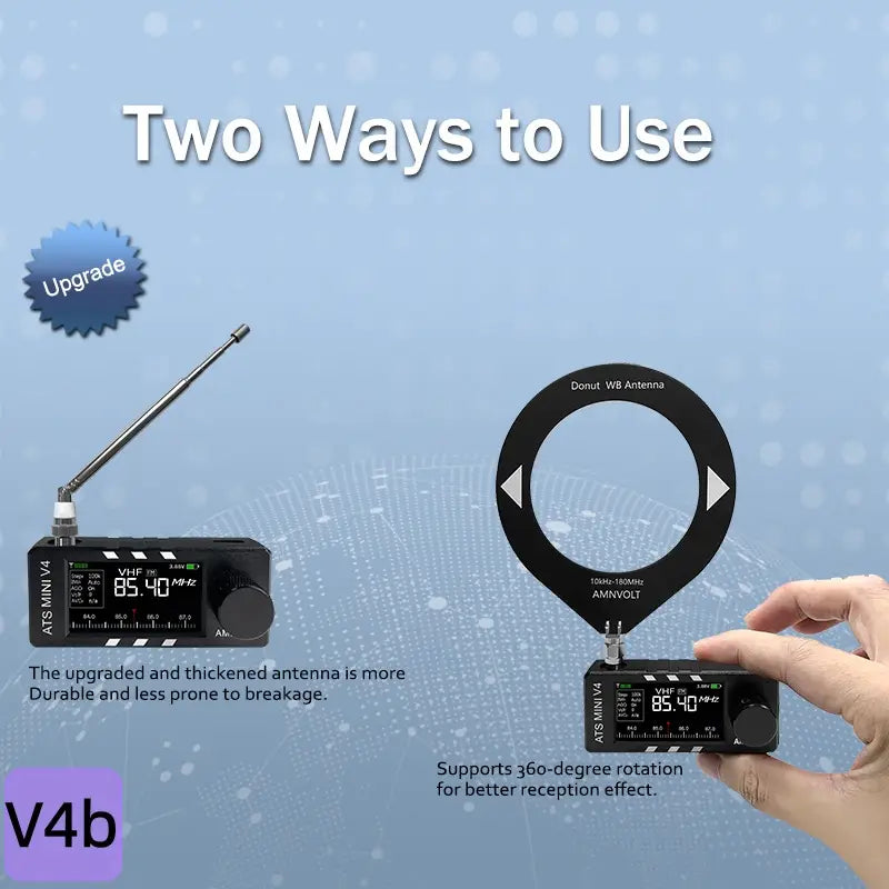 AMNVOLT V4b ATS MINI SI4732 Radio ALL Band DSP Radio FM AM SSB LSB USB Receiver with Added the Wired Headphone Feature