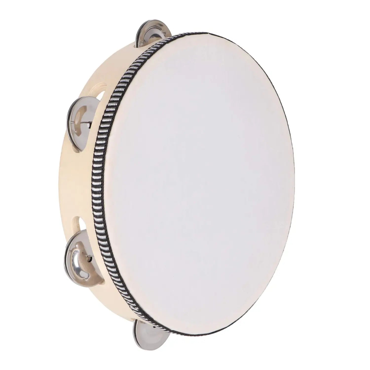 8/10-inch hand-cranked tambourine metal bells percussion instrument ideal for church weddings wedding party games and KTV