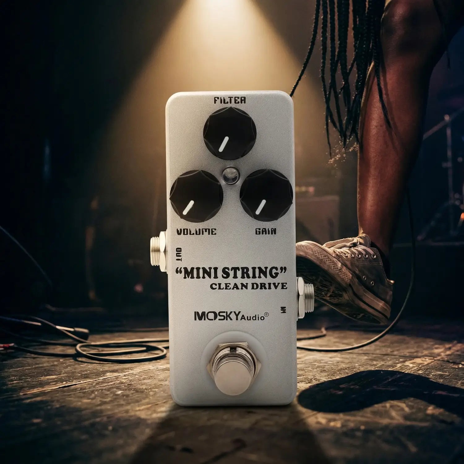 MOSKY Electric Guitar Overdrive Pedal MINI STRING CLEAN DRIVE Metal Shell Dynamic EQ Control Compact Effector for Musicians