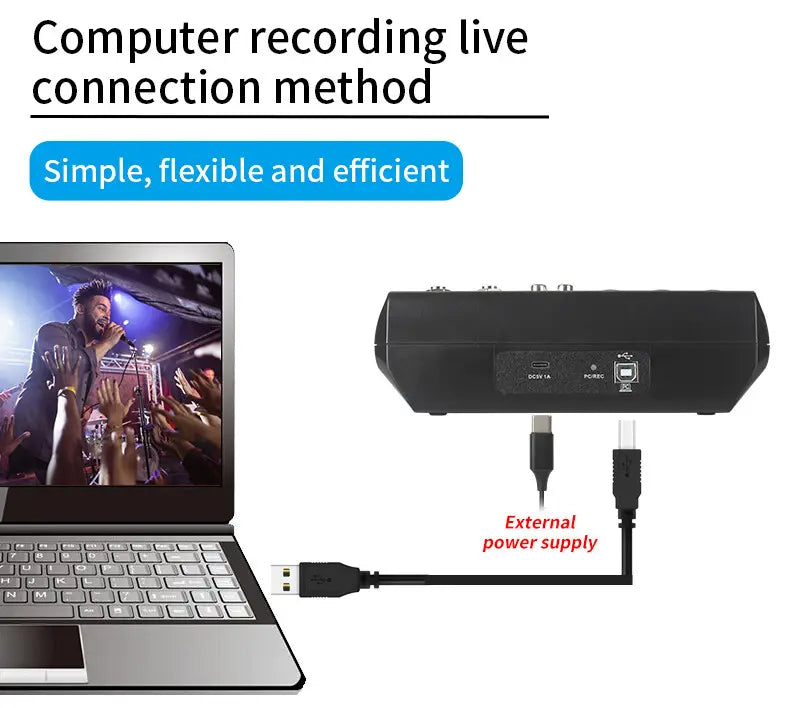 5 - Way Computer Recording Free Drive Sound Card Mixing Console Mixer Audio Professional Pro Audio Equipment Interface Processor