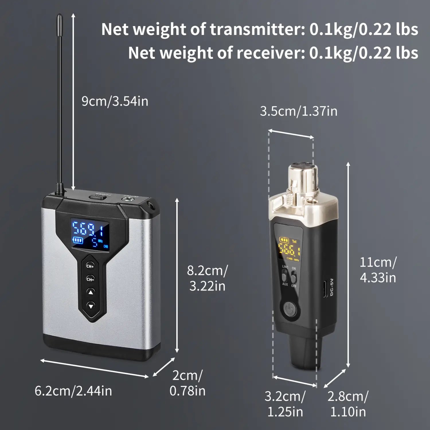 Ear monitoring wireless system Stereo UHF in T9 1/2/4 transmitter and receiver of live music stage performance studio