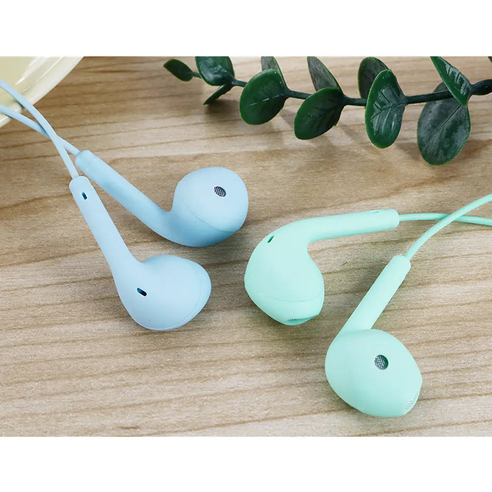 3.5mm Wired Headset Macaron Earphone In-Ear Headphone Music Multicolors 1.2m with Microphone Earphones Universal for Smart Phone