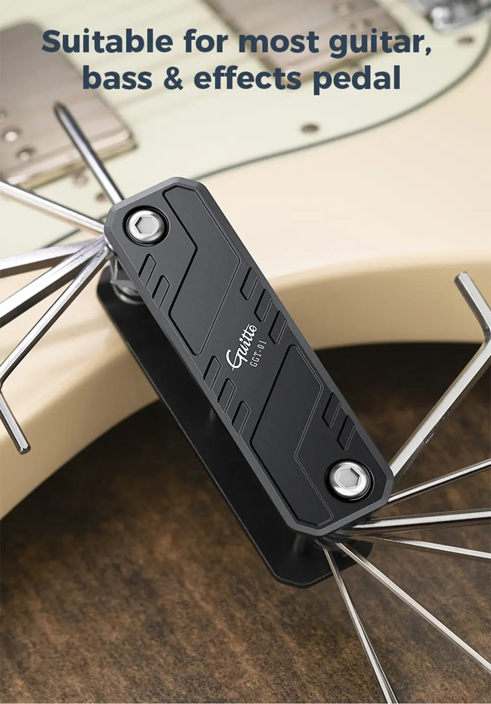JOYO GGT-01 Guitto Series Guitar Repair Tools Multifunctional Aluminum Alloy Guitar and Bass Tunning Tool with Storage Bag