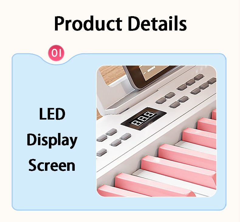 Folding Piano 61 Keys Electronic Piano Portable Children’s Musical Pianos Professional Music Keyboard Beginners Midi Control