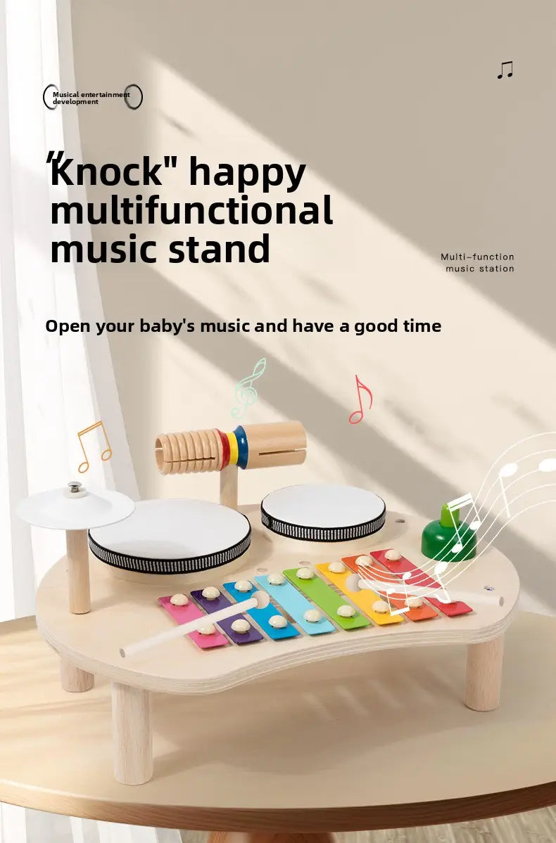 Multi-function Baby Music Table Toys Wooden Musical Instrument Toys for Kids 2 To 4 Years Old Montessori Early Educational Toys