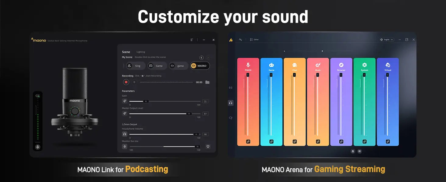 MAONO PM450 USB Condenser Microphone Studio-mic Comes with Shock Mount & Software Ideal for Podcasting Recording Premium Sound