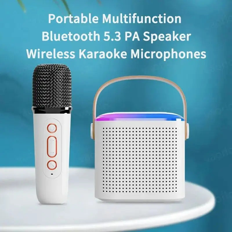 Karaoke Wireless Portable Bluetooth Speaker With Microphone Machine Mini Lamp Sound Box Music Small Caixa De Som Bocina Column