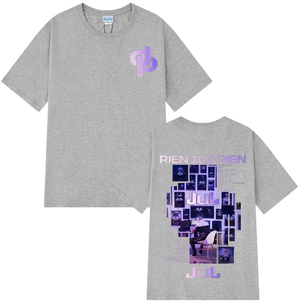 Rapper Jul Rien 100 Rien Album Tour 2025 Graphic T Shirts Men’s Women Fashion Clothing Tees Hip Hop 100% Cotton Loose T-shirts