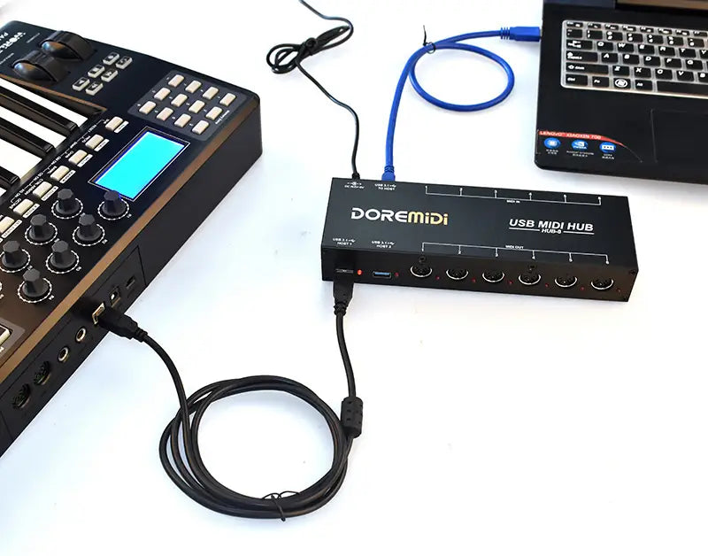 DOREMiDi HUB-8 6x6 MIDI Interface Host x2 MIDI Hub Box 96 Channels