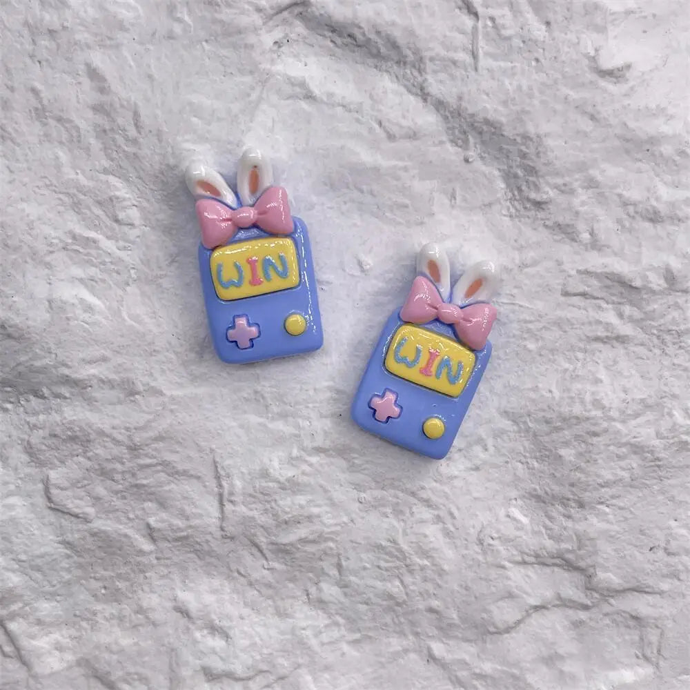 5pcs Cartoon Resin Game Controller Music Phone Resin Cabochon Phone Case Deco Parts Character DIY Hair Bows Accessories
