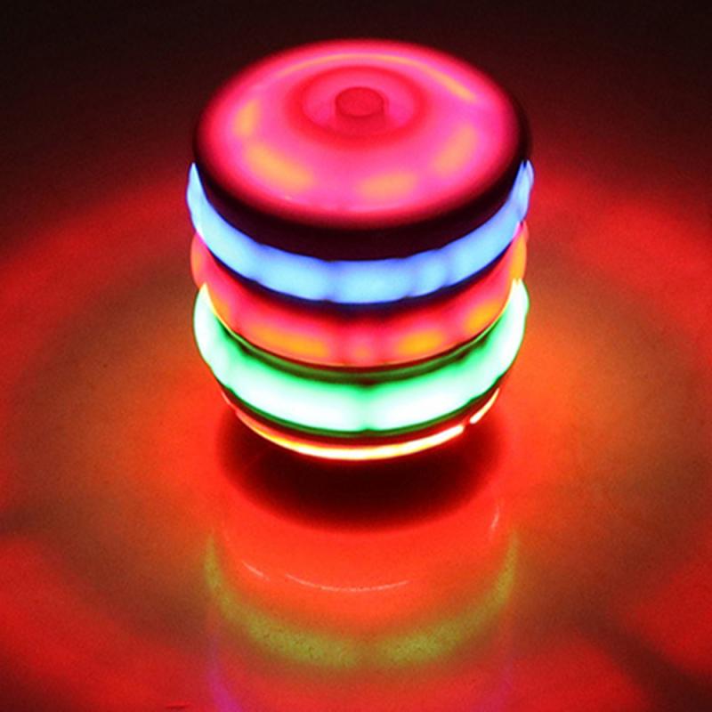 Colorful Flash LED Light Laser Music Spinning Top Wooden Luminous Hand Spinner Classic Gyroscope Toy Kids Boys Girls Christmas