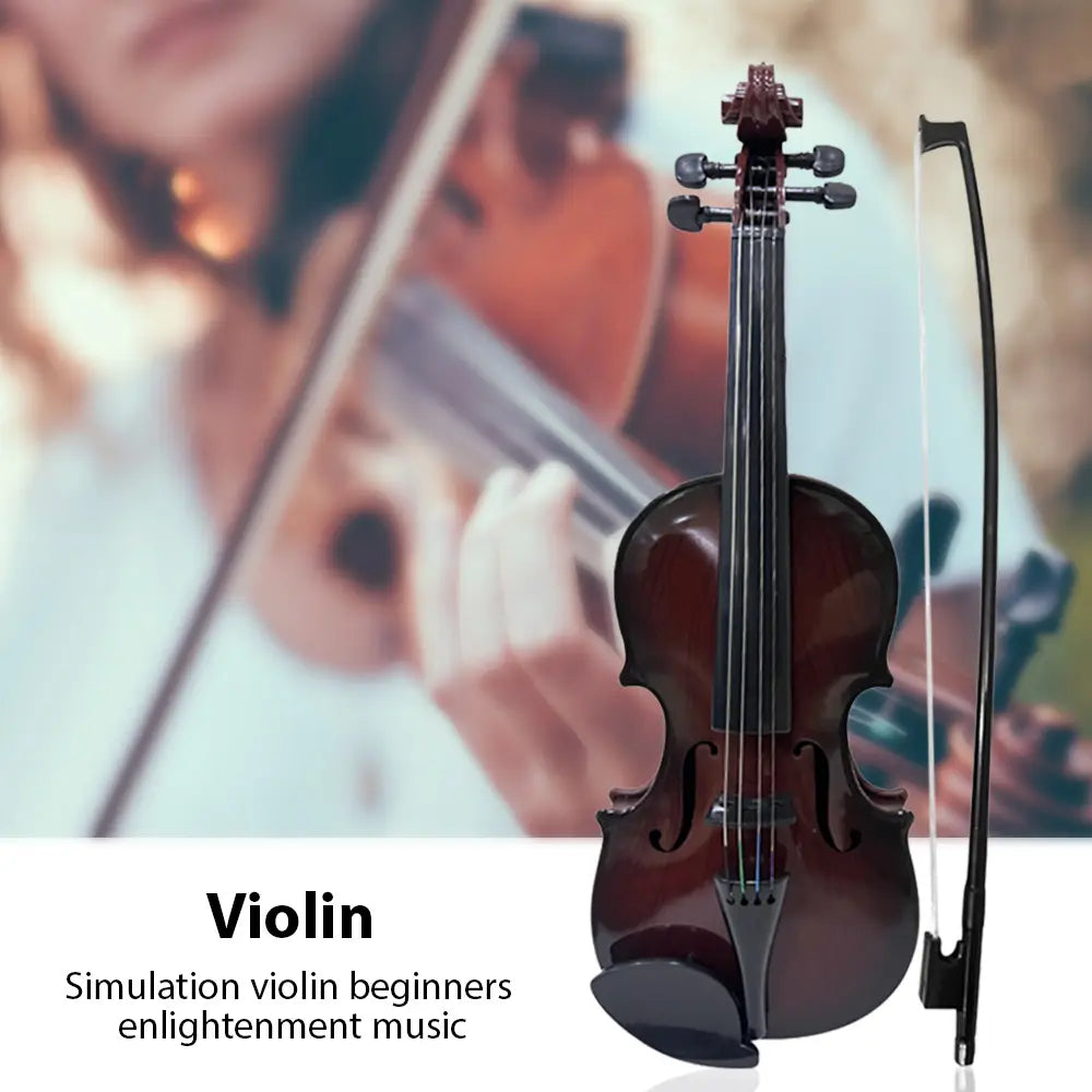 Simulated Violin Music Practice Violin Kit for Beginners Musical Instrument Exquisite Workmanship Performance Props Gifts