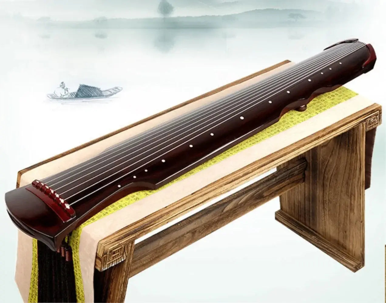 7 Strings Guqin Zither Handmade Guzheng Beginner Stringed Instruments with Accessories Chinese Traditional Musical Instruments