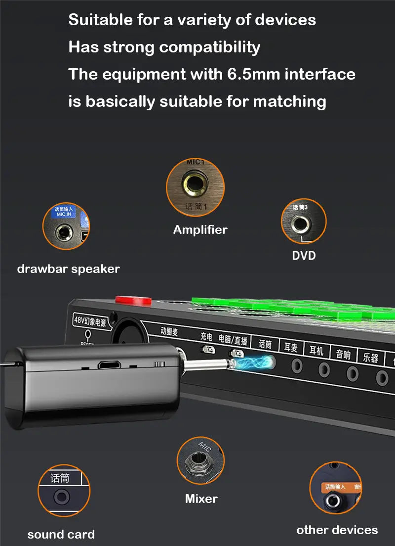 Wireless Microphone For Karaoke Party Home Meeting Church School Show With Rechargeable Lithium Battery Receiver