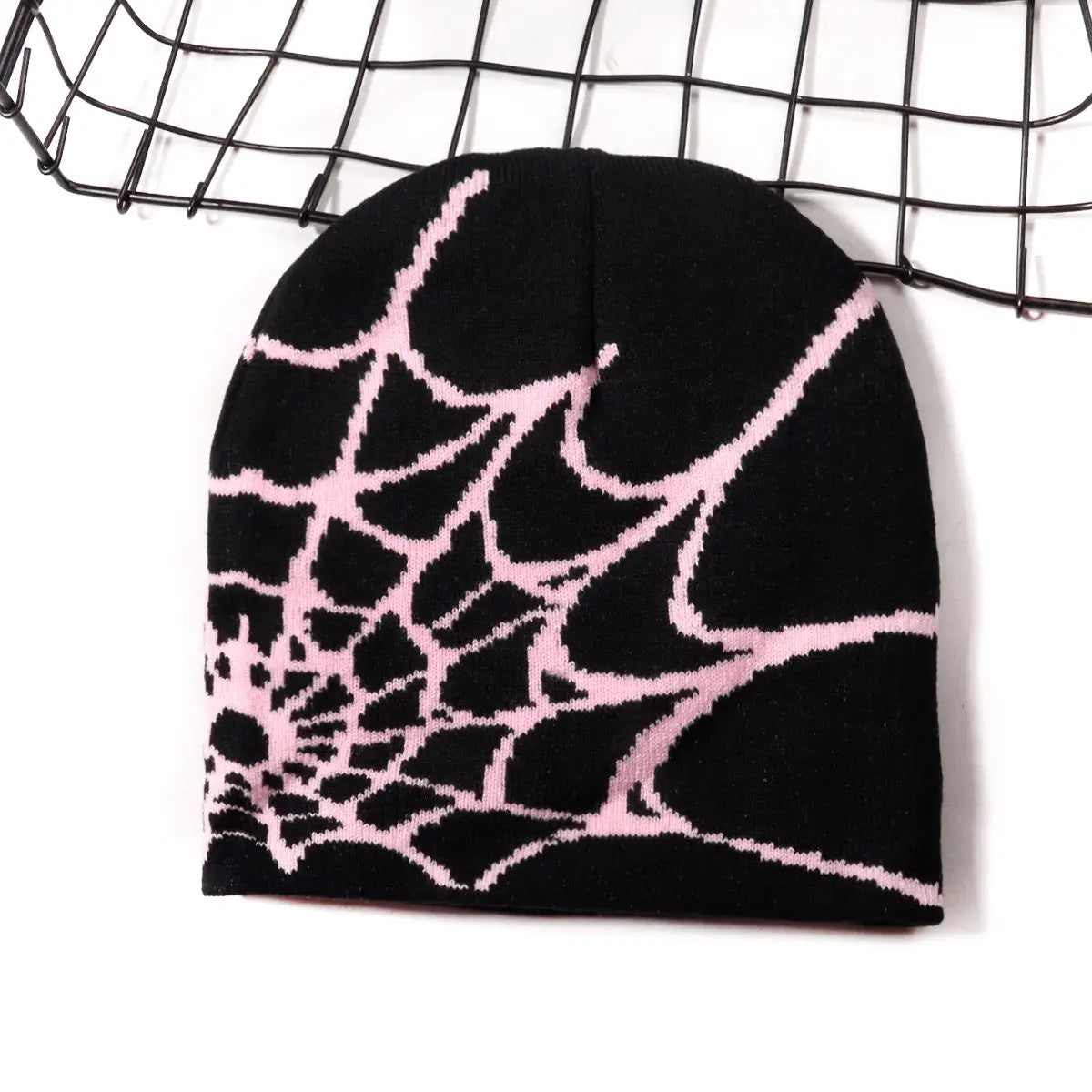 Knitting Spider Web Design Hat Skullies Beanies for Men Women Pullover Pile Cap Y2k Goth Warm Beanie Hats New Hip-hop Street Cap