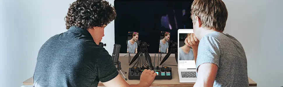 MaonoCaster AM200-S1 Audio Interface Podcast Studio Sound Card Kit with Microphone for Live Streaming Recording Youtube PC\Phone