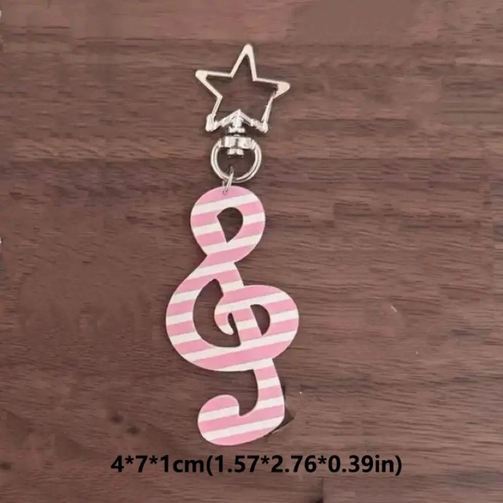 Fashion Cartoon Acrylic Keychain Sweet Shaped Illustration Musical Note Keychain Kawaii INS Bag Charms