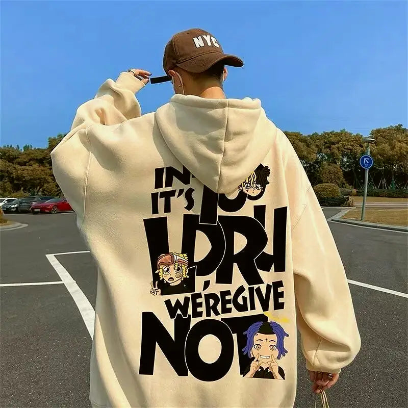 8XL Hoodie Pullover Loose Fit Hip Hop Trendy Singer Alphabet American Men’s Clothing And Couple Fashion