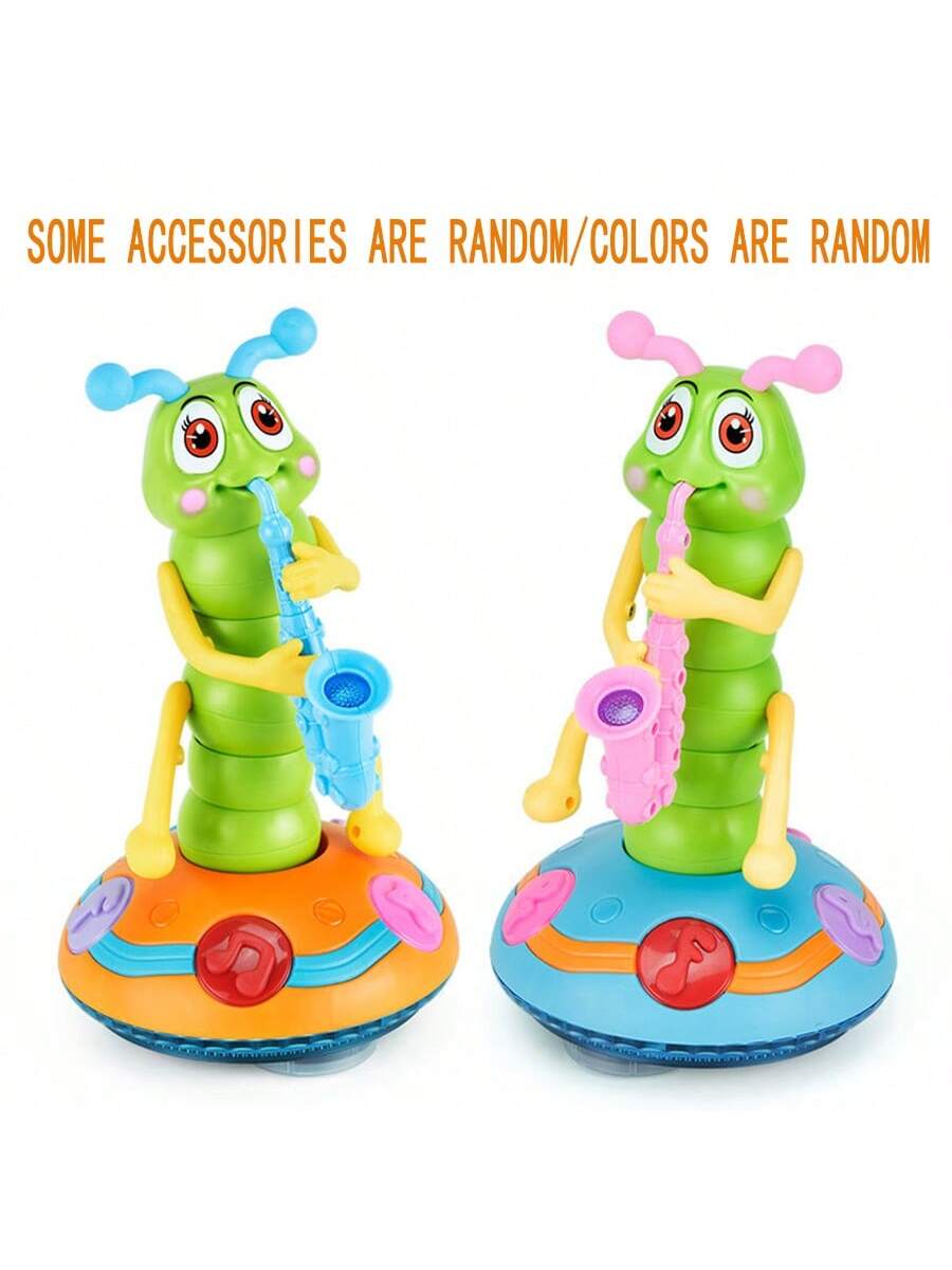 1pcs Children’s Electric Caterpillar Saxophone Toys,Dancing Saxophone Caterpillar,LED Light Caterpillar Saxophone Toy Wriggle Ca
