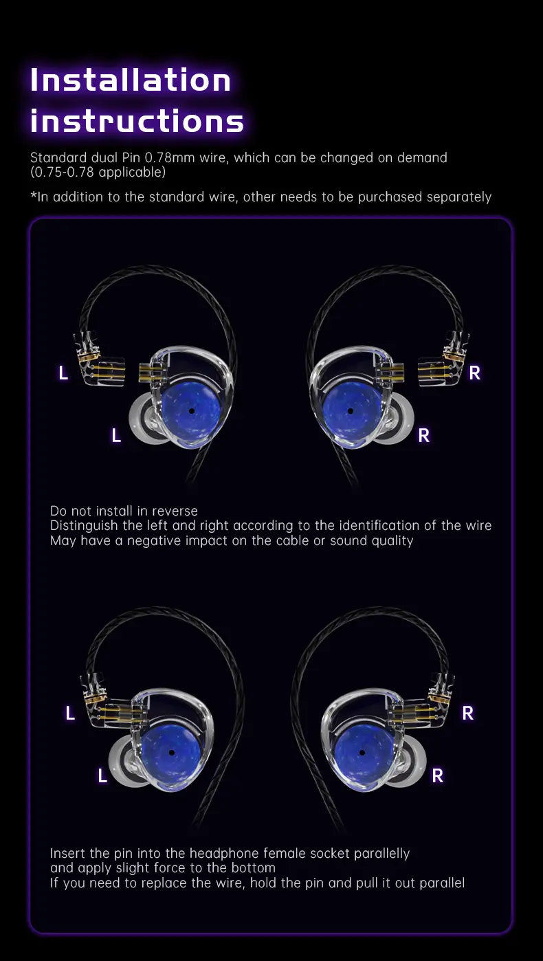 ND Planet Headphones Dynamic Drive HiFi Earphone Stereo Bass Earbud DJ Music Cancelling Sport Headsets with Detachable Cable edx