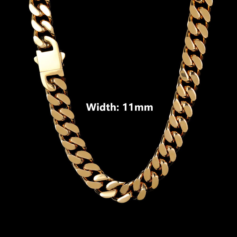 Wholesale Hip Hop Jewelry Stainless Steel Men Flat 4 Side Curb Cuban Link Chain Necklace For Men Drop Shipping