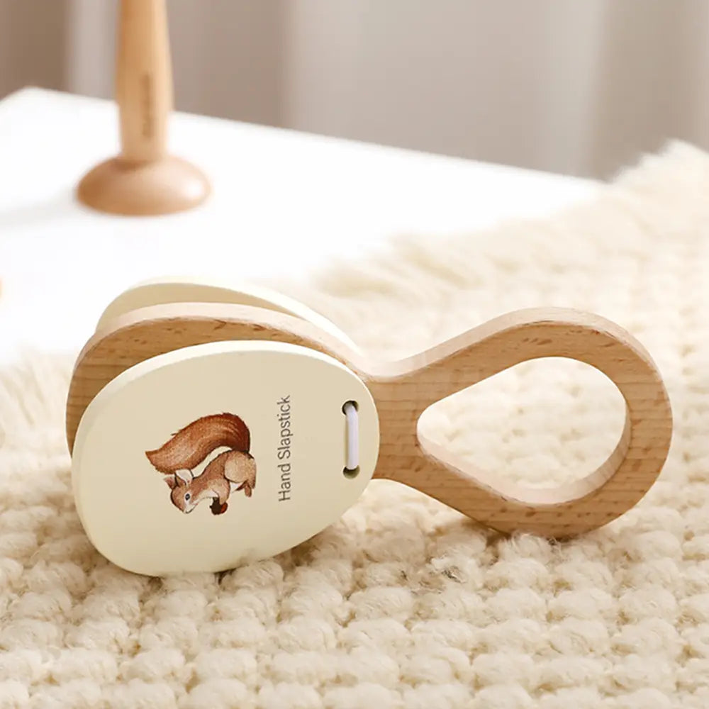 Kids Wooden Montessori Toys Musical Instruments Rattle Toys Wooden Squirrel Percussion Instruments Preschool Educational Toys