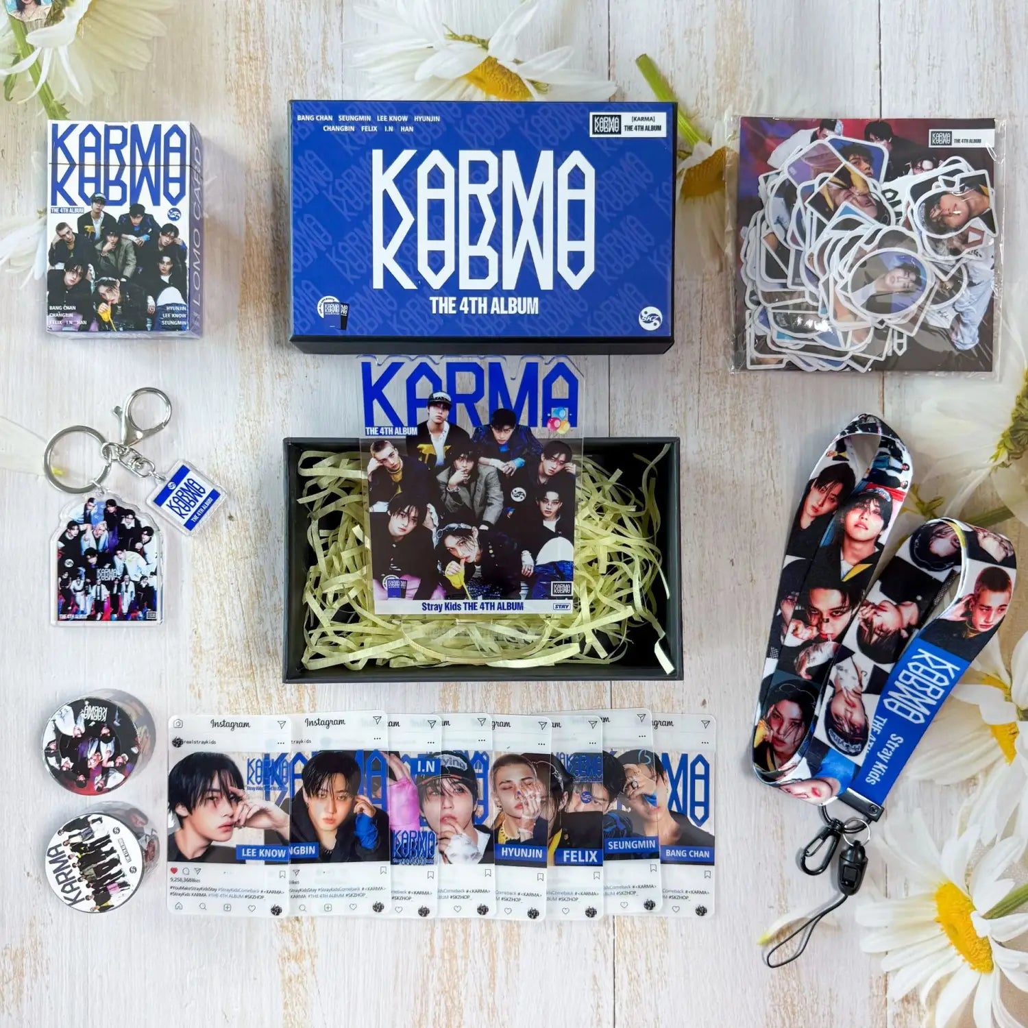 Stray Kids Gift Box Regular Album KARMA FELIX Huang Xuanchen SKZOO Periphery Sticker Small Card Hanging Rope Set Gift