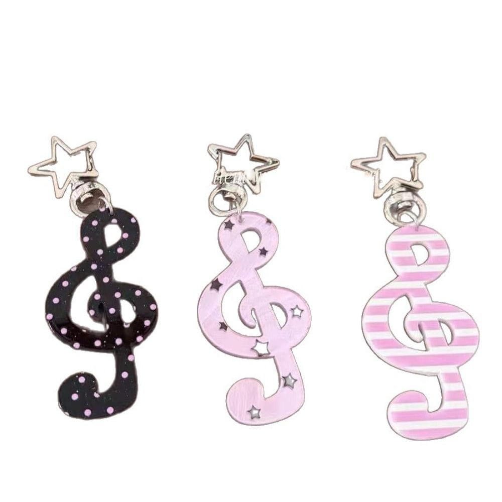 Fashion Cartoon Acrylic Keychain Sweet Shaped Illustration Musical Note Keychain Kawaii INS Bag Charms