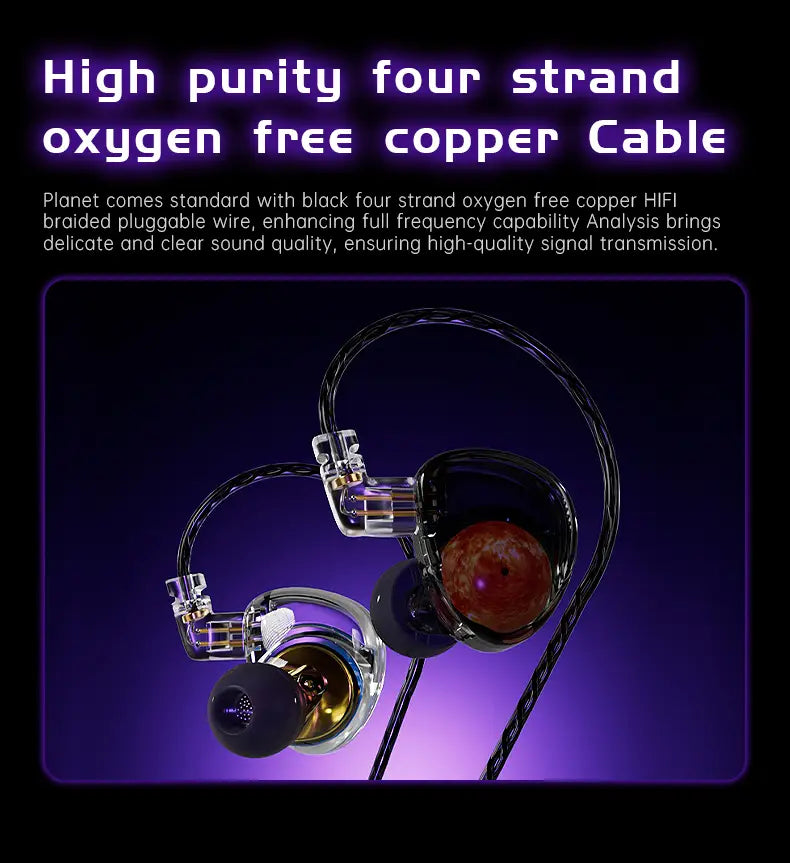 ND Planet Headphones Dynamic Drive HiFi Earphone Stereo Bass Earbud DJ Music Cancelling Sport Headsets with Detachable Cable edx