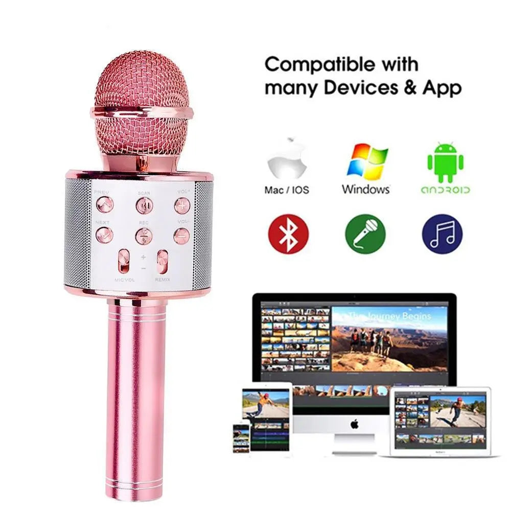 Karaoke Microphone 5-in-1 Wireless Handheld Kareoke Mic Speaker for Singing for Birthday Party