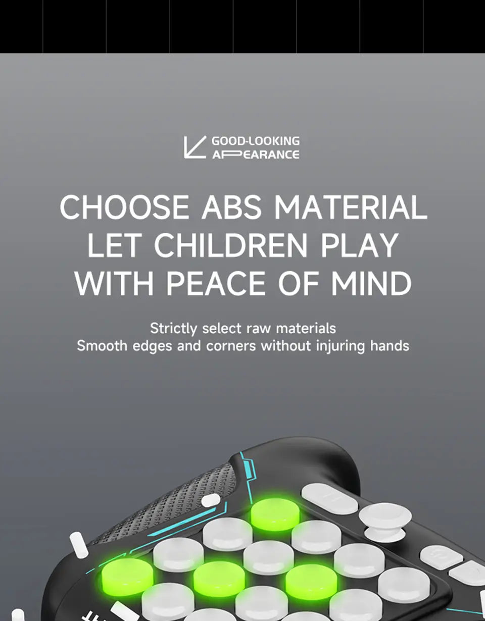 Electronic Pop Light Up Game Handle Toys for Children Adults Fidget Anti Stress Relief Toys Chases Light Game Console Xmas Gifts