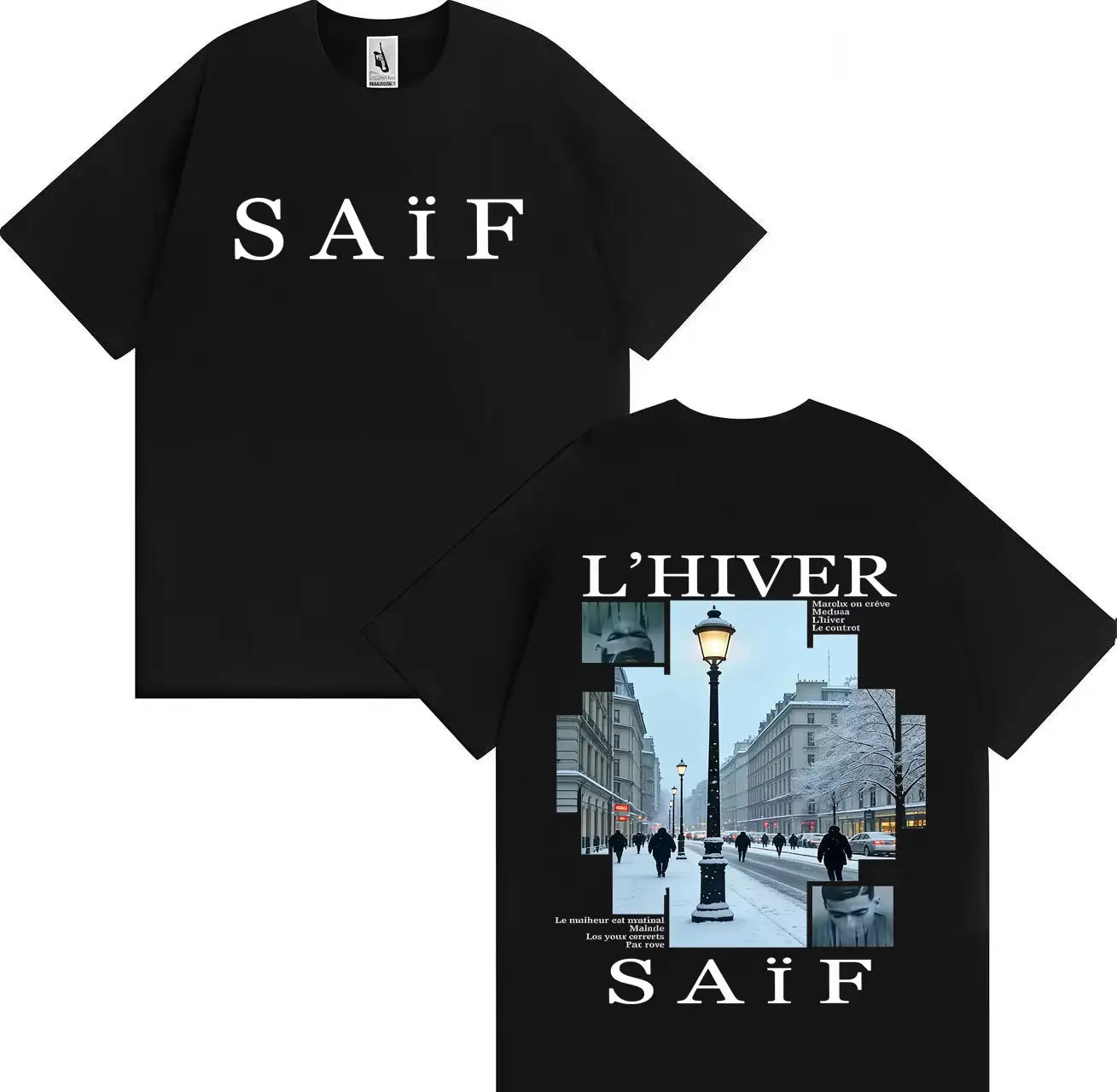 Rapper Saif Ablum L’HIVER Hip Hop Graphics T-shirts Hipster Mens Womens Casual Y2k pure Cotton Hip Hop Soft Clothing Streetwear