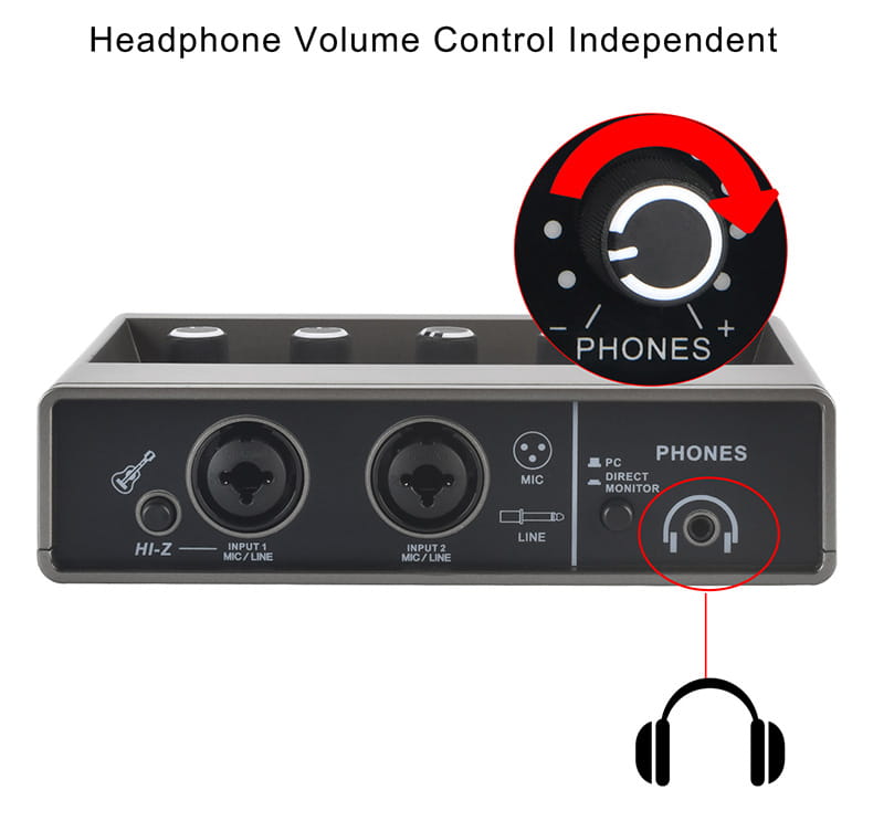 TEYUN Echo Effects 2 Input Audio Interface PC Studio Recording for Electric Guitar External Sound Card 48V Live Podcast Q-16