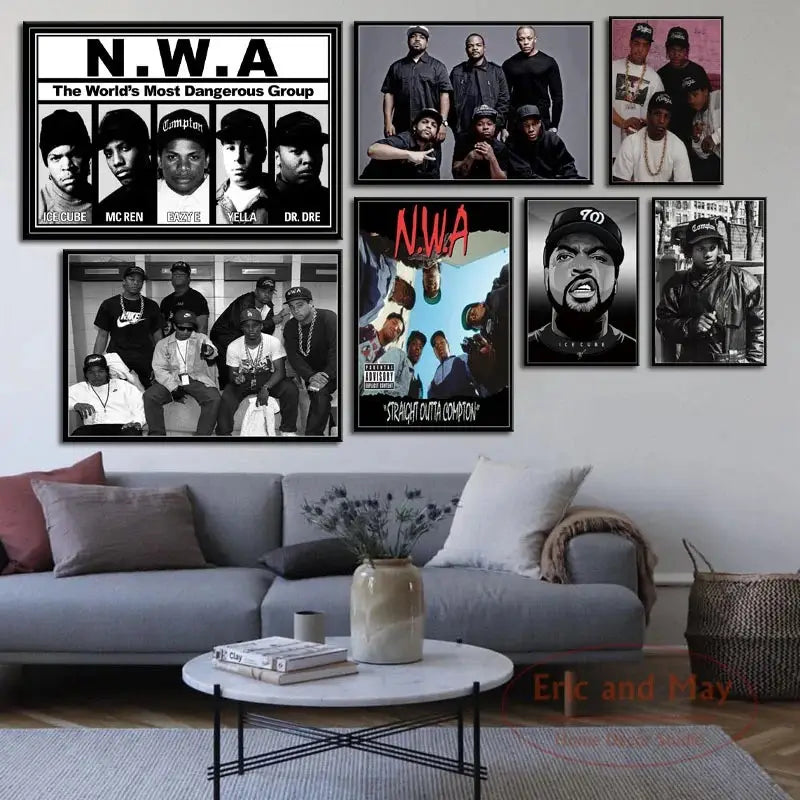 Hop Rap N.W.A Hip Ice Cube Dr.dre Eazy-e Canvas Painting Posters Star And Prints Music Wall Art Picture Decorative Home Decor
